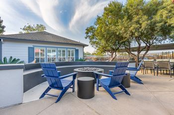 Poolside firepit